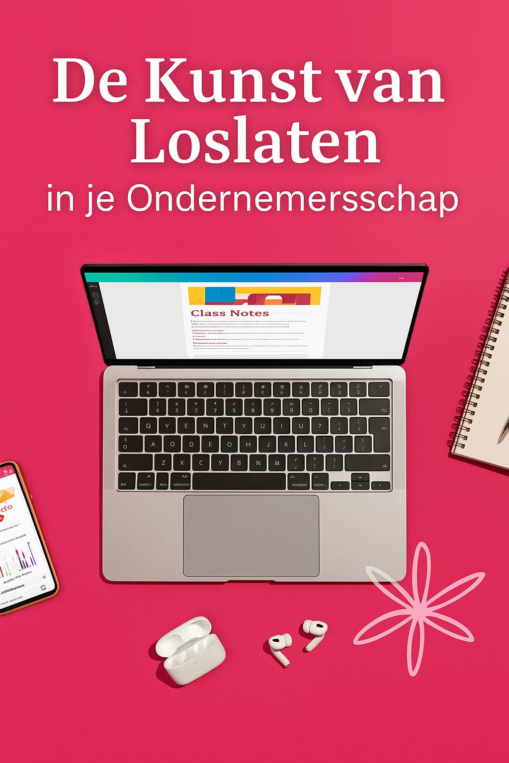 Inspirerende afbeelding over de kunst van loslaten binnen ondernemerschap, persoonlijke groei en spiritueel bewustzijn.