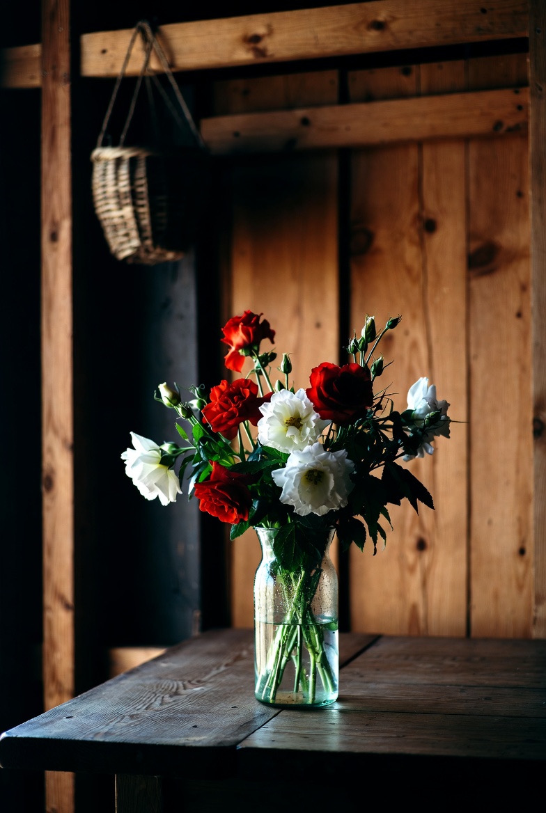 Veldboeket Rood Wit liefde, passie. dankjewel, warm hart, zomer liefde