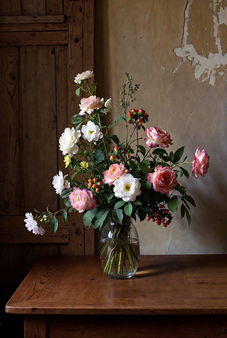 Atelier Boeket rose wit kunstzinnig vrijheid bescherming zielboeket levendig rustig