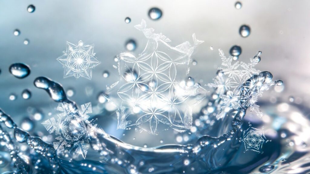 water affirmaties - helder water met heilige geometrie en licht