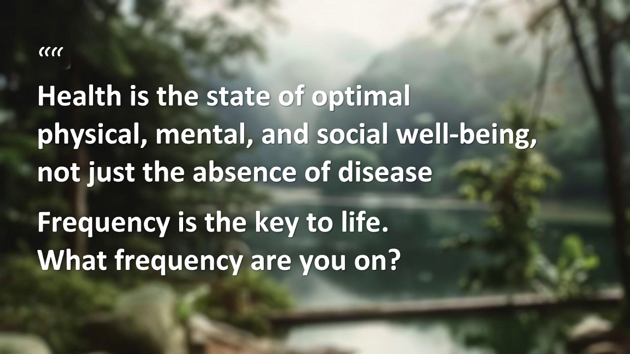 PureAgma SYNERGY health frequency quote - Frequency is the key to life
